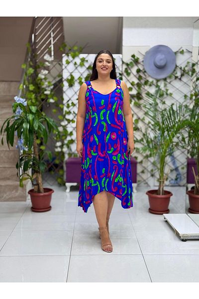 Punta Otantik Hln14018 Viscose Helin Dress with Ring Shoulder Strap