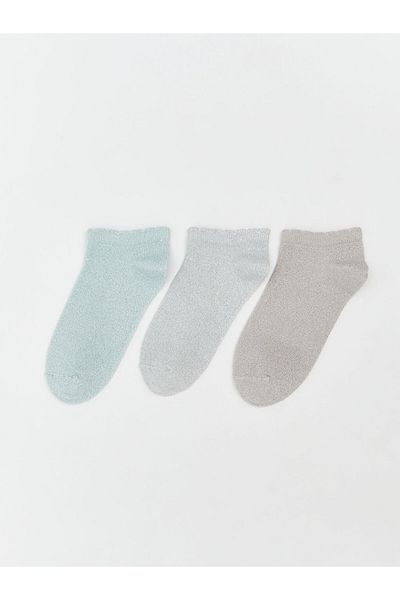 LC Waikiki Green Shiny Look Women's Booties Socks 3-Piece