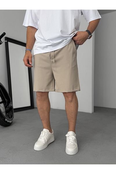 BYBASICMAN Beige Fabric Basic Shorts Df-2098