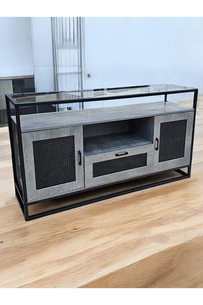DEC22 Modern buffet cabinet with a unique design, size 140 cm, in different colors