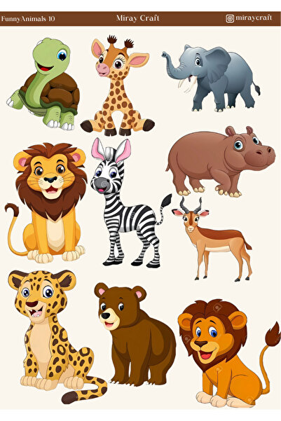 MirayDesign 1 autocolant cu tematică cu animale drăguțe – 12x17 cm pentru alb...