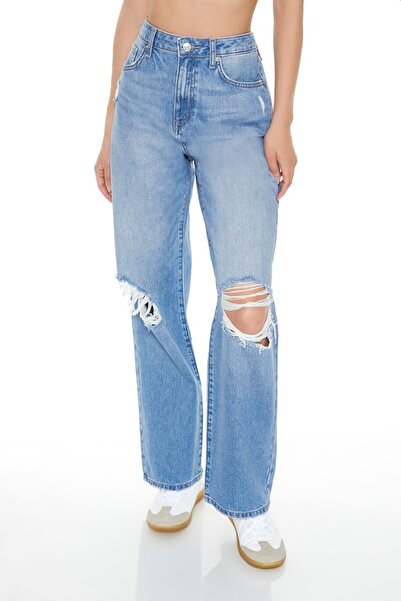 Forever 21 90s-Fit Wide-Leg Jean Pantolon