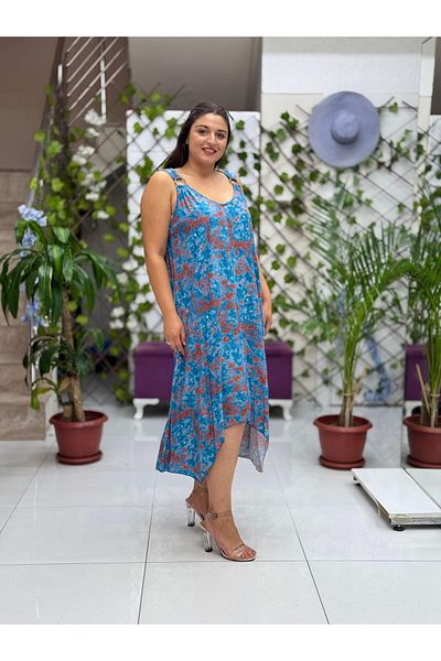 Punta Otantik Hln14043 Viscose Helin Dress with Shoulder Ring Strap