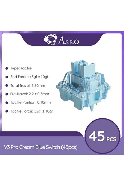 Choice V3 Cream Blue Pro Akko V3 Pro Switches Tactile / Linear Switch for Mechanical Keyboard 45Pcs Pack Re