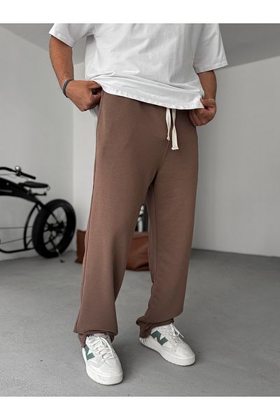 BYBASICMAN Coffee Three Thread Cut Tube Leg Sweatpants Ke-7015