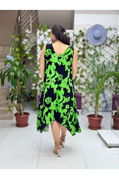 Punta Otantik Hln14040 Viscose Helin Dress with Ring Strap on the Shoulder