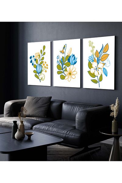 Hagen Pictură de perete Picturi de bucătărie Pictură din 3 piese cu aspect de cadru Pictură modernă Pictură boemă Calitate premium