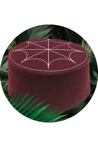 şahinbak Takke,Children's Takke,Hat,Fes,Sarik,Burgundy Takke,Patterned Takke,Felt Takke,Patterned Takke,T142