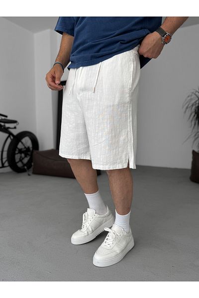 BYBASICMAN White Basic Textured Shorts G-5433/15