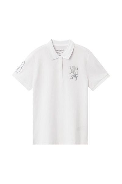Giordano Women's Cotton Lycra 3D Lion Embroidery Polo