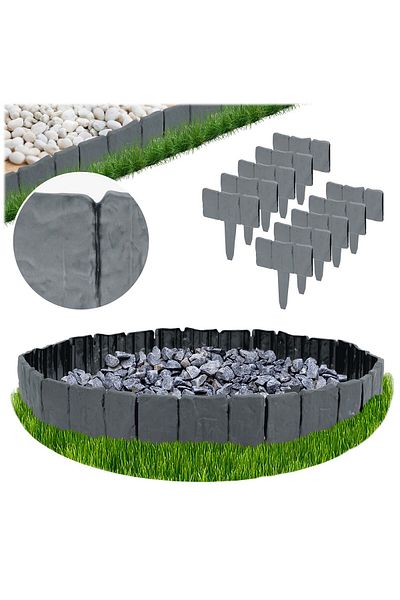shumee Bordură de grădină Planos 250 cm PL-962 gri