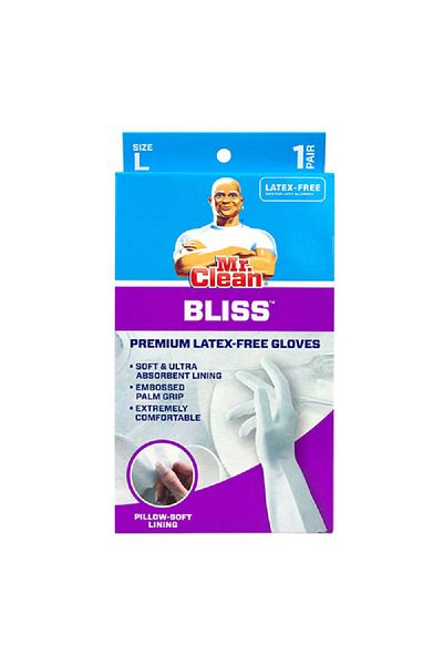 Mr Clean Bliss Pillow Soft Lining Premium Latex-Free Gloves White 12inch