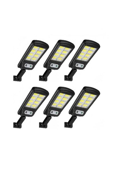divendi-ro Set 6 x solar street lamps with 8 frames, 30W 160 LED, light and motion sensor