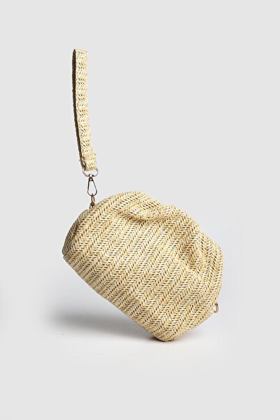 La La'Graccio Paris La'Graccio Paris Women's Secra Plush Strap Bag Straw
