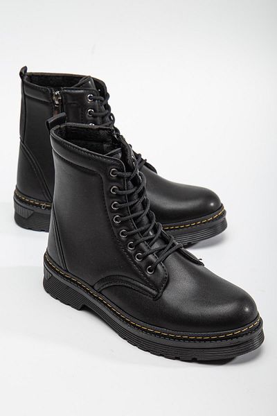 CCWAY AYAKKABI Cizme de damă cu șireturi BLACK SKIN YELLOW