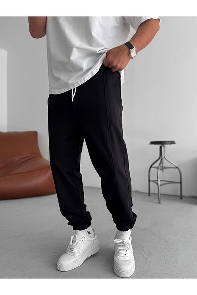 BYBASICMAN Black Stitching Detailed Elastic Tracksuit Ke-7019