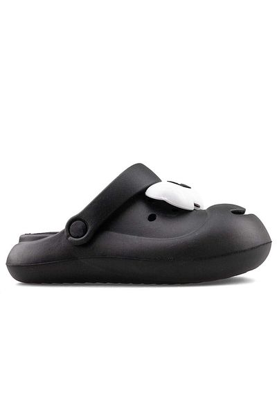 İncim Black Emoji Daily Garden Seaside Beach Nursery Unisex Kids Slippers & Sandals