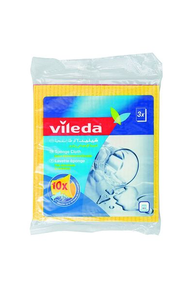 Vileda Sponge Cloth Cleaning Cloth 3 pcs – 18x20cm Reusable Wipes – Super Absorbent