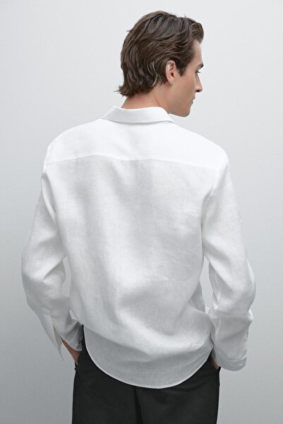 Massimo Dutti %100 keten slim fit gömlek
