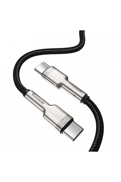 Baseus Cable Type-c To Type-c, Super Fast Charge, 100w, 480mbps, 20v, 5a, 2m - (CATJK-D01) - Black