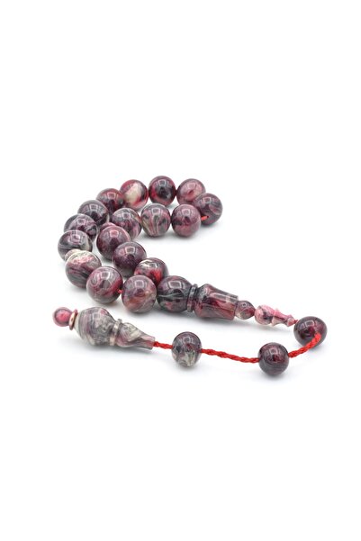 Murty99 Erhan Turan Made Dark Gray Pink Crimping Amber Efe Mascot Prayer Beads
