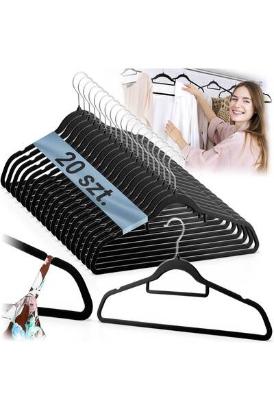 shumee Umerașe din catifea pentru haine 20 buc MS-859 Massido