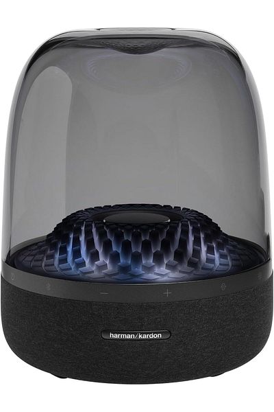 Harman Kardon أورا ستوديو 4 - مكبر صوت منزلي فاخر بتقنية البلوتوث مع صوت فائق وإضاءة بتأثير الماس