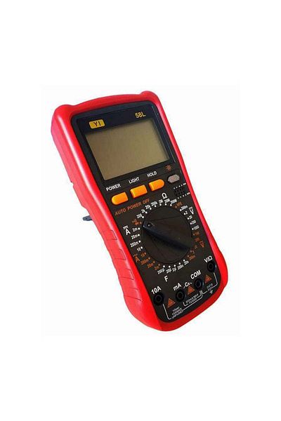 divendi-ro Digital multimeter YI-58L, multifunctional, with LCD display and 4 digits, red