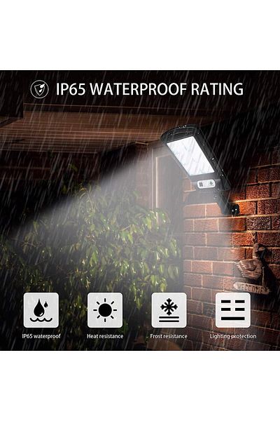 divendi-ro Set 6 x LED solar street lights, with 6 dials, motion sensor, IP65, black
