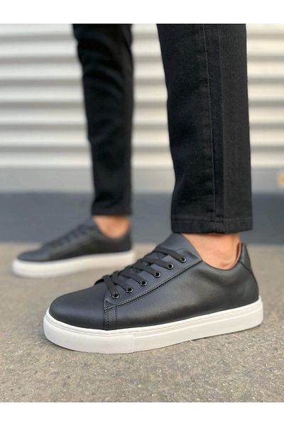 Joy Ayakkabı Jy122 Fashion Lace-Up Skin Men's Casual Sneaker Shoes Cbt - Black