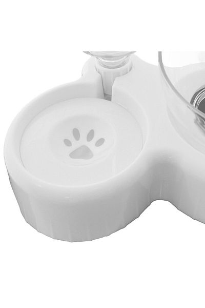 Aptel Bol pentru pisici, cu dozator apa, 0.5 L, alb, 38x19x13.5 cm