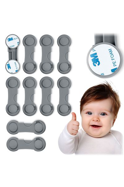 shumee Ricokids 798301 cabinet opening protection, 10 pcs., gray