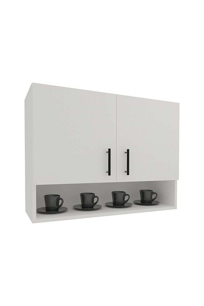 haaus.ro Upper cabinet haaus Berna, 2 Doors, with space, White, 80 x 30 x 60 cm