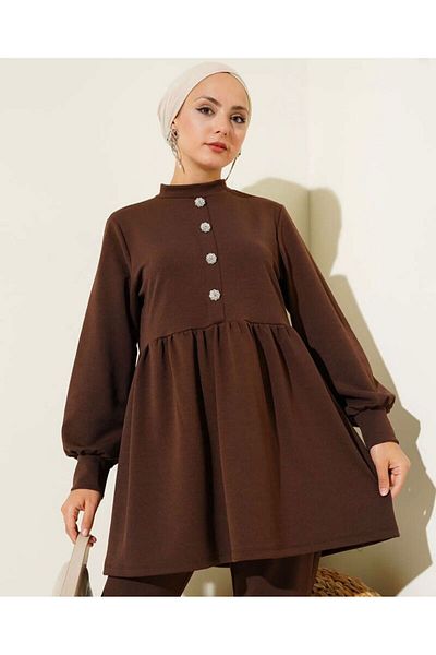 modasindoma Women's Skirt Ruffled Double Suit