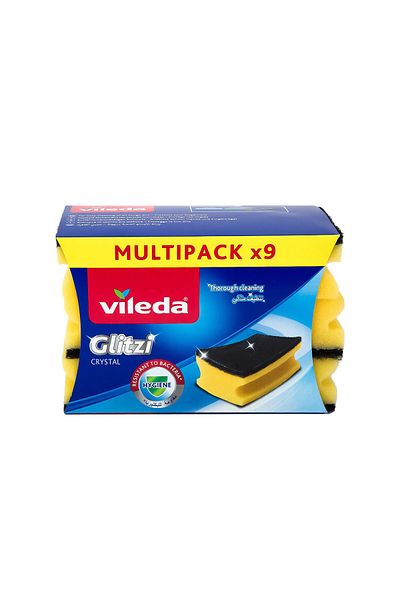Vileda Glitzi Sponge Scourer Dish Washing High Foam 9 pcs