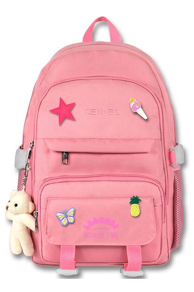 ÜMİT ÇANTA Cennec Multi-Compartment Girl's Pink Primary School and Daily Backpack - 5073