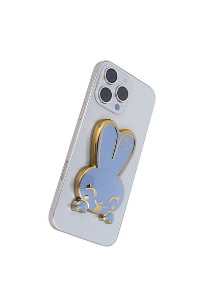 SKYDDAR INNOVATION Suport universal adeziv în formă de iepuraș, ideal pentru vizionarea videoclipurilor, 9x6 cm, SKDR, albastru