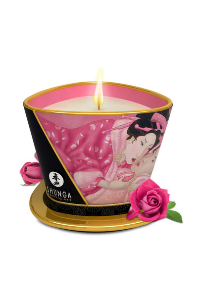 Shunga Lumânare de Masaj, Shunga, 170ml, Aromă Trandafiri