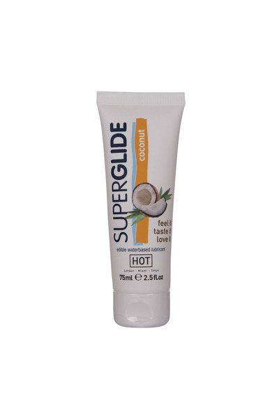 Hot Lubrifiant comestibil pe bază de apă, HOT Superglide, cocos, 75 ml