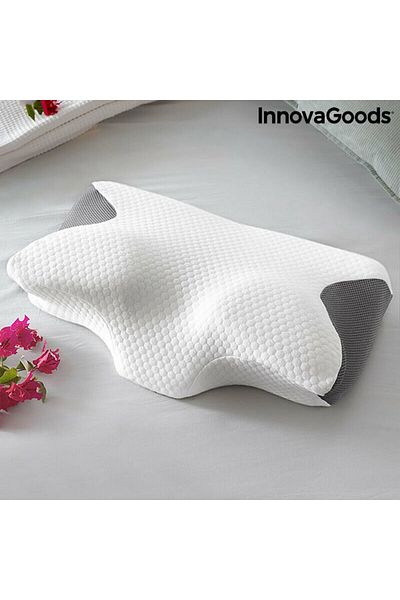 InnovaGoods Pernă Cervicală Viscoelastică InnovaGoods, Alb, 62x36x14 cm