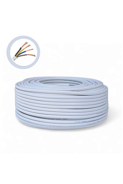 COBI SMART® Cablu electric Premium 4x4 mm², 100 m, alb, MYYM - CCA / H05VV-F, tensiune 300/500V - COBI SMART®