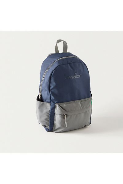 United Colors of Benetton UCB Textured 18 inch Laptop Backpack with Adjustable Shoulder Straps - 28x10x42 cm