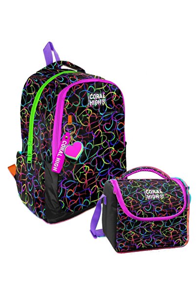 Coral High Rucsac și cutie de prânz pentru școala primară și gimnazială pentr...