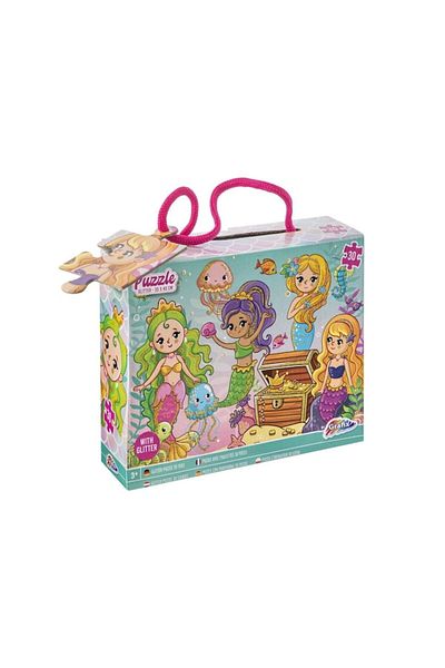 OEM Puzzle pentru Copii cu Sclipici, Sirene, 30 piese, 30x40cm