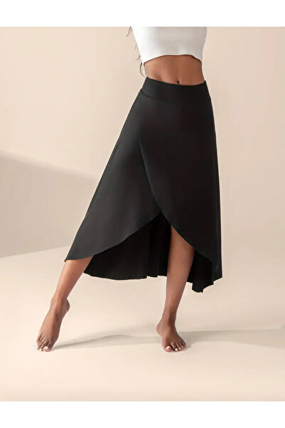 ömba spor Yüksek Bel Asimetrik Şortlu Spor Etek