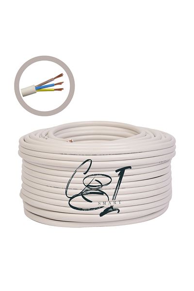 COBI SMART® Cablu electric 3x6 mm², 100 m, alb, MYYM / H05VV-F - COBI SMART®