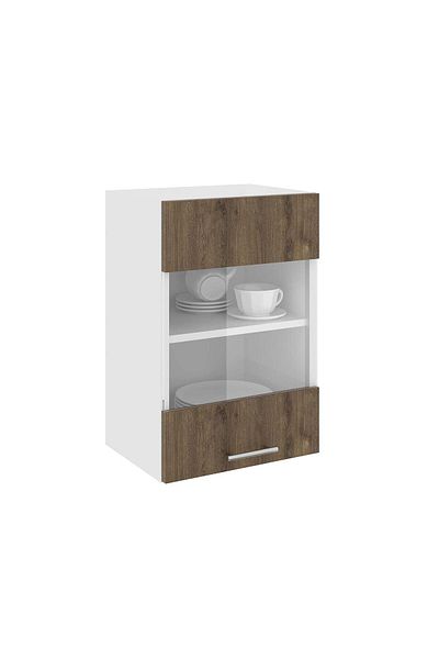 haaus.ro Corp Superior haaus Karo, O Usa, cu sticla, Stejar Bronz/Alb, 40 x 30 x 60 cm
