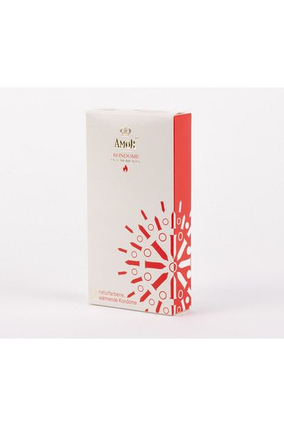 AMOR Latex condoms, Amor Hot Moments, warming lubricant, 12 pcs