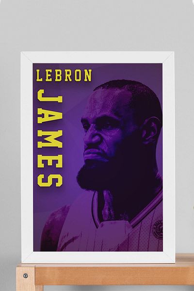 Saturn Lebron James Framed Painting - Basketball Nba Poster Painting