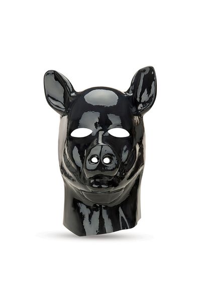 POWER LED Latex Mask, Prowler Red, Pig model, Black